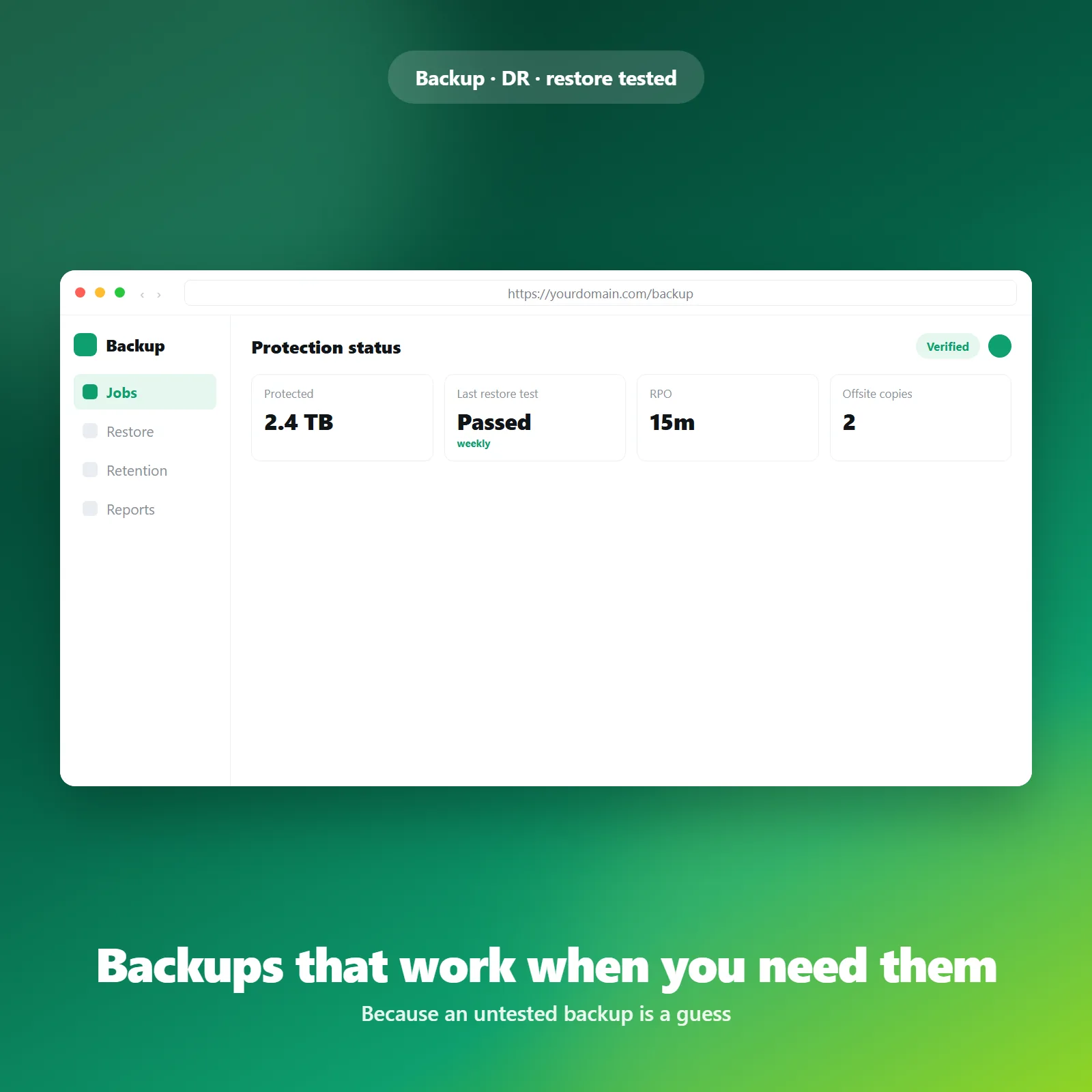 Backup & Disaster Recovery as a Service