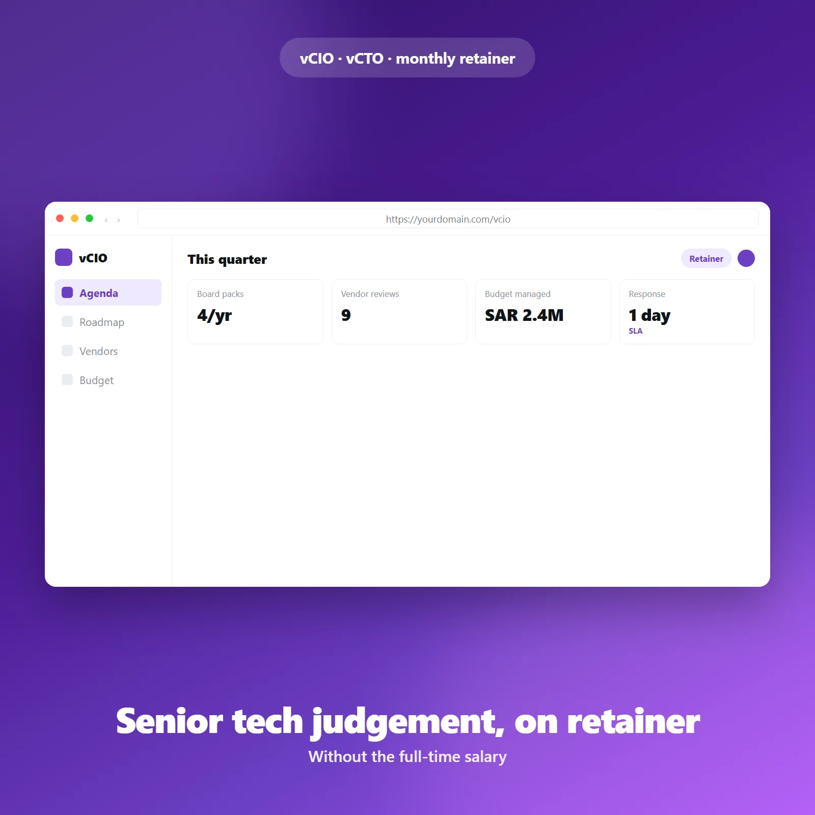 Virtual CIO / CTO Retainer Service