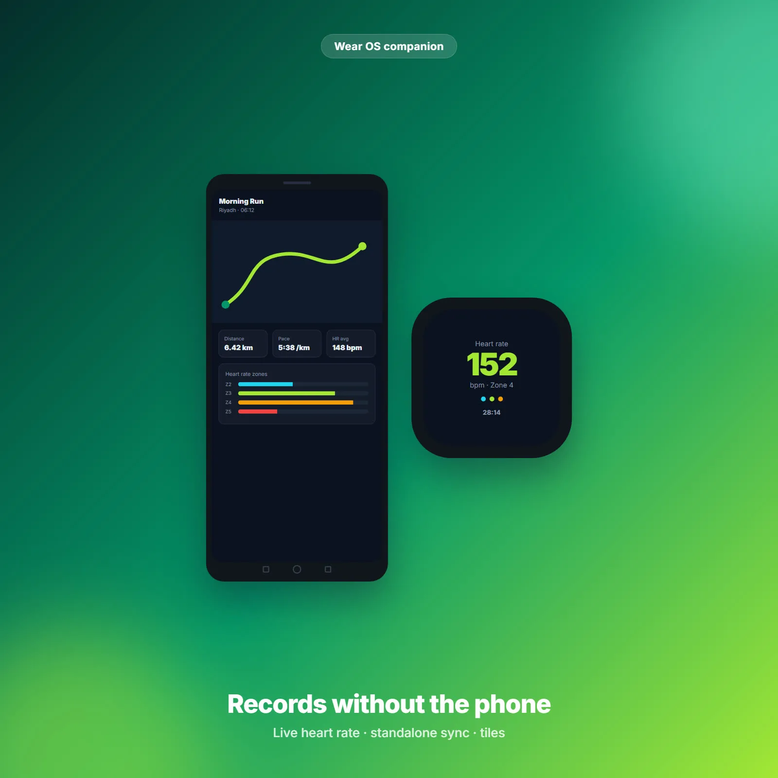 PulseFit — تطبيق تمارين وصحة لأندرويد مع رفيق Wear OS 2