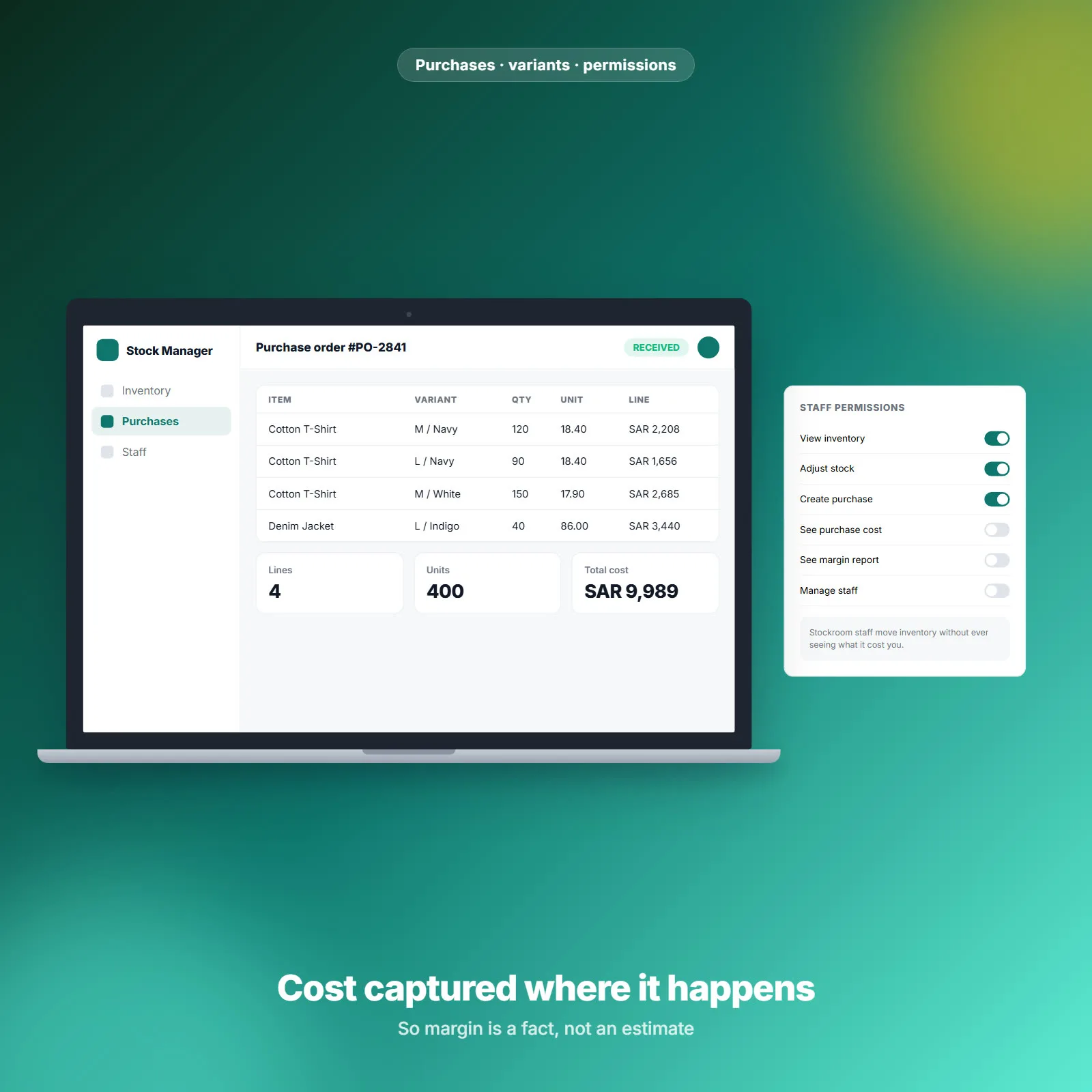 مدير المخزون — إدارة مخزون ودفعات ومشتريات على Laravel مع متجر 2