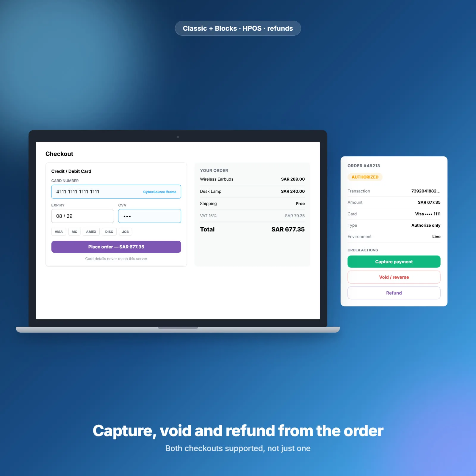 بوابة CyberSource للدفع لـ WooCommerce — إضافة Flex Microform v2 2